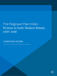 Imagen de portada: Women in Early Modern Britain, 1450-1640 1st edition 9780333633595