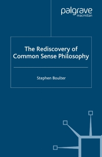 Cover image: The Rediscovery of Common Sense Philosophy 9781349280636