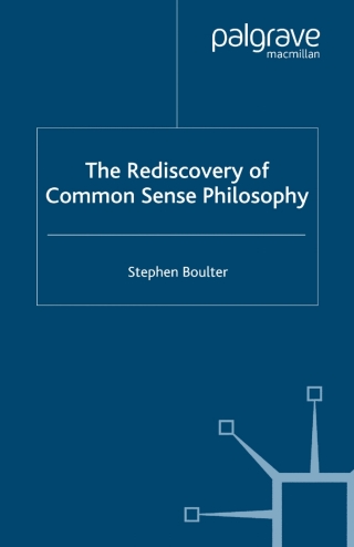 صورة الغلاف: The Rediscovery of Common Sense Philosophy 9781349280636