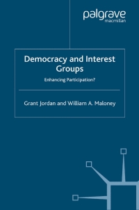 Imagen de portada: Democracy and Interest Groups 9780333763339