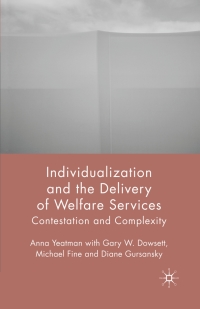 Cover image: Individualization and the Delivery of Welfare Services 9781349541935