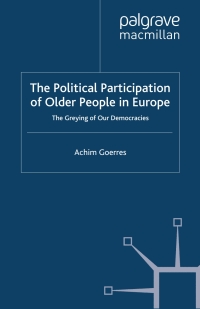 Immagine di copertina: The Political Participation of Older People in Europe 9780230220522