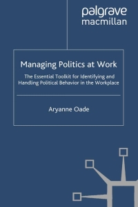 Omslagafbeelding: Managing Politics at Work 9780230595415