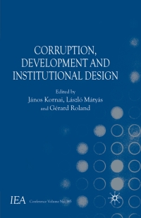 Omslagafbeelding: Corruption, Development and Institutional Design 9780230546998