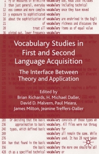 Cover image: Vocabulary Studies in First and Second Language Acquisition 9780230206687