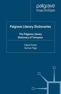 Imagen de portada: The Palgrave Literary Dictionary of Tennyson 9781403943170