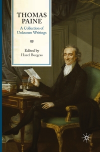 Imagen de portada: Thomas Paine: A Collection of Unknown Writings 9780230204836