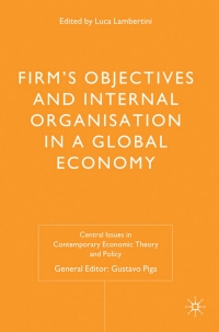 Cover image: Firms' Objectives and Internal Organisation in a Global Economy 9780230229273