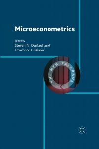 Cover image: Microeconometrics 9780230238800