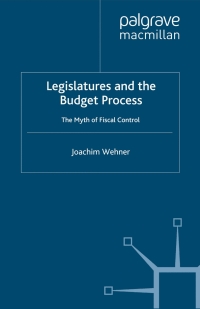 Imagen de portada: Legislatures and the Budget Process 9780230219724