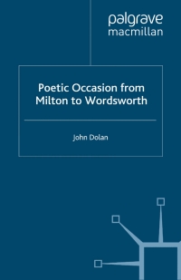 Cover image: Poetic Occasion from Milton to Wordsworth 9780333733585