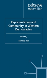 Cover image: Representation and Community in Western Democracies 1st edition 9780333776957