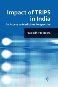 Cover image: Impact of TRIPS in India 9780230272781