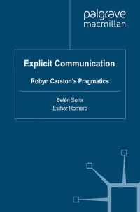 Cover image: Explicit Communication 9780230545472