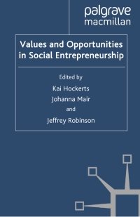 Imagen de portada: Values and Opportunities in Social Entrepreneurship 9780230216686