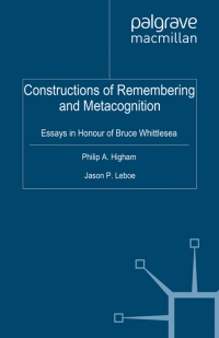 Cover image: Constructions of Remembering and Metacognition 9780230579415