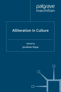 Cover image: Alliteration in Culture 9780230232648