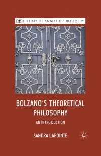 Imagen de portada: Bolzano's Theoretical Philosophy 9780230201491