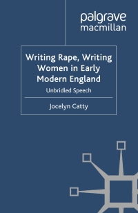 Cover image: Writing Rape, Writing Women in Early Modern England 9780333740286