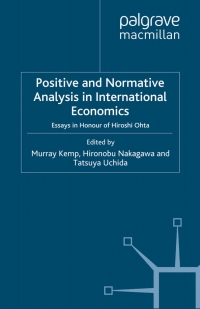 Imagen de portada: Positive and Normative Analysis in International Economics 9780230309173