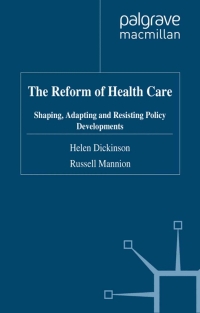 Cover image: The Reform of Health Care 9780230297937