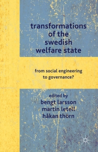 Omslagafbeelding: Transformations of the Swedish Welfare State 9780230293410