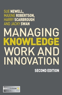 Cover image: Managing Knowledge Work and Innovation 2nd edition 9780230522015