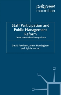 Cover image: Staff Participation and Public Management Reform 1st edition 9781403935069