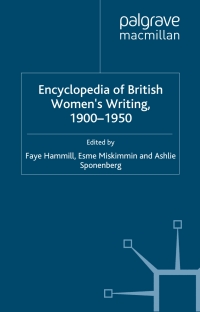 Imagen de portada: Encyclopedia of British Women’s Writing 1900–1950 9781403916921