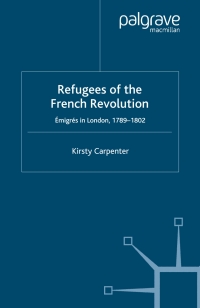 Imagen de portada: Refugees of the French Revolution 9780333718339