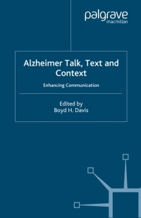 صورة الغلاف: Alzheimer Talk, Text and Context 9781403935328