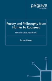 Cover image: Poetry and Philosophy from Homer to Rousseau 9781349522415