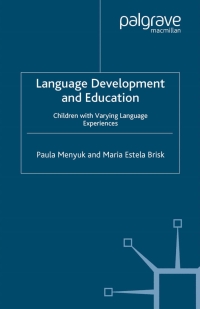 Imagen de portada: Language Development and Education 9781403921215
