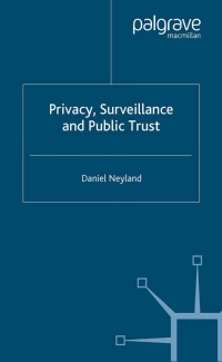 Cover image: Privacy, Surveillance and Public Trust 9781403946706