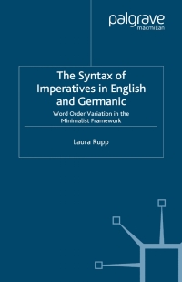 Imagen de portada: The Syntax of Imperatives in English and Germanic 9780333993422