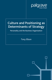 Omslagafbeelding: Culture and Positioning as Determinants of Strategy 9781403917515