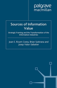 Imagen de portada: Sources of Information Value 9781403912336