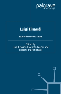 Imagen de portada: Luigi Einaudi 9781403947772