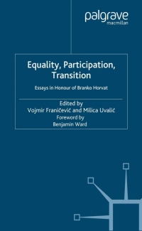 صورة الغلاف: Equality, Participation, Transition 1st edition 9780333776407