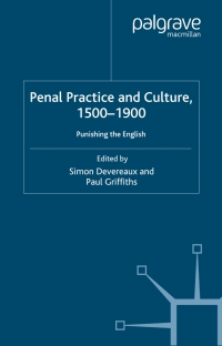 Titelbild: Penal Practice and Culture, 1500–1900 9780333997406