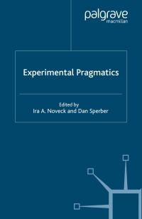 Imagen de portada: Experimental Pragmatics 1st edition 9781403903518