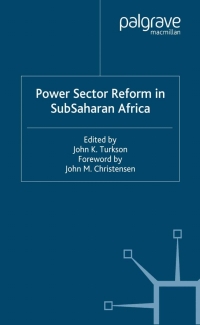 Cover image: Power Sector Reform in SubSaharan Africa 1st edition 9781349412365