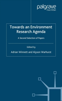 Cover image: Towards an Environment Research Agenda 1st edition 9780333674802