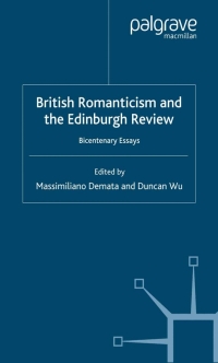 Imagen de portada: British Romanticism and the Edinburgh Review 1st edition 9780333963494