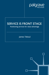 Cover image: Service is Front Stage 9781349282494