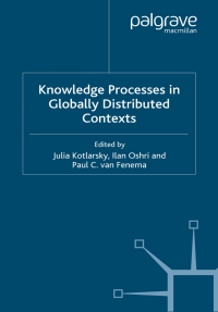 Cover image: Knowledge Processes in Globally Distributed Contexts 9780230007314