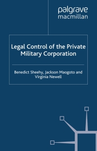 Imagen de portada: Legal Control of the Private Military Corporation 9781349357062