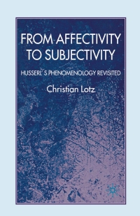 Cover image: From Affectivity to Subjectivity 9781349358311