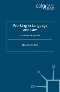 صورة الغلاف: Working in Language and Law 9780230551428