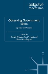 Imagen de portada: Observing Government Elites 9780230008403